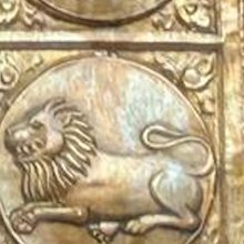 Simha, the lion (Leo) in brass