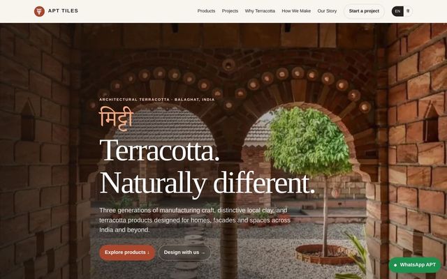 Screenshot of the APT Tiles homepage